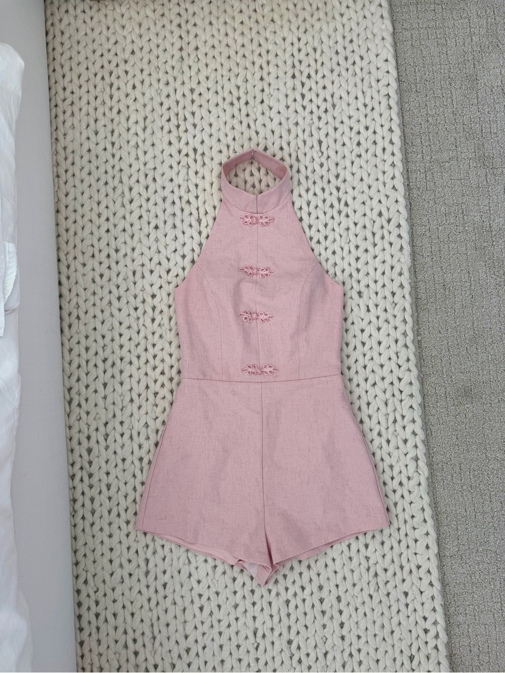 Amanda Uprichard Isola Romper in Color Lotus Size XS